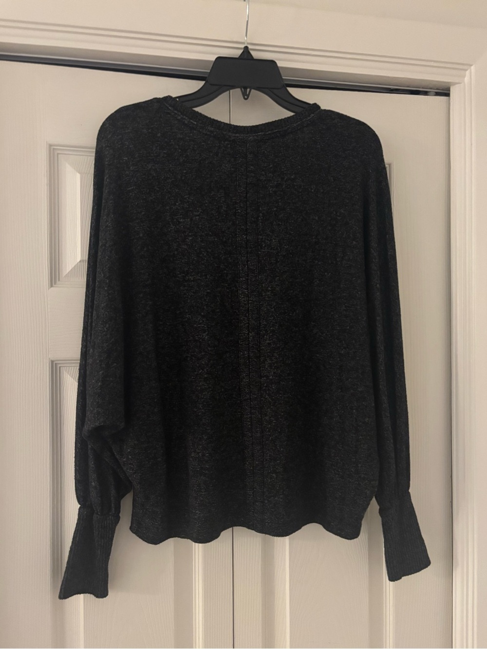 ANTHROPOLOGIE Charcoal Gray V-Neck Dolan Sleeve Sweater - Picture 11 of 12